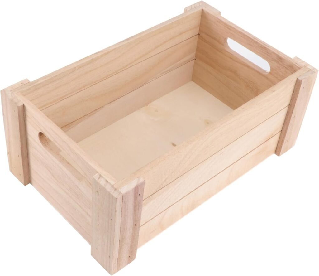 1pc Wooden Desktop Storage Basket Wood Desk Containers for Fruit Rustic Storage Bins Table Organizer Wood Nesting Storage Box Rustic Wood Crates Wooden Table Storage Box Organizer