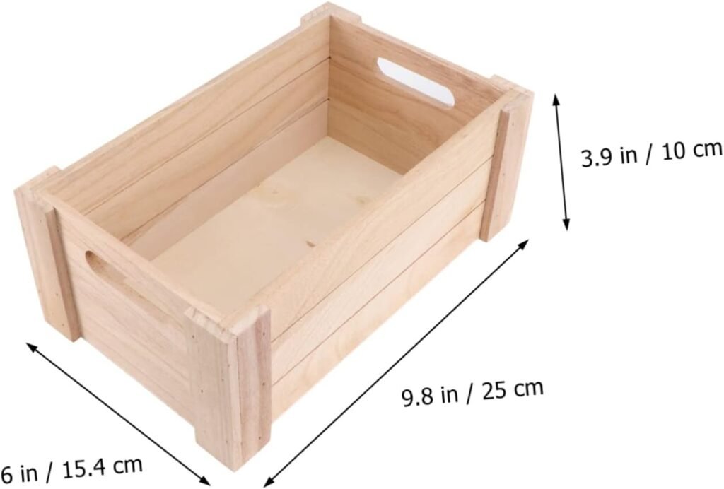 1pc Wooden Desktop Storage Basket Wood Desk Containers for Fruit Rustic Storage Bins Table Organizer Wood Nesting Storage Box Rustic Wood Crates Wooden Table Storage Box Organizer