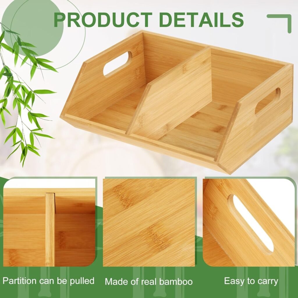 Barydat 3 Pcs Onion and Potato Storage, Bamboo Pantry Organizer, Ideal for Pantry, Stackable Pantry Organizers and Storage, Countertop, and Vegetable Storage for Kitchen